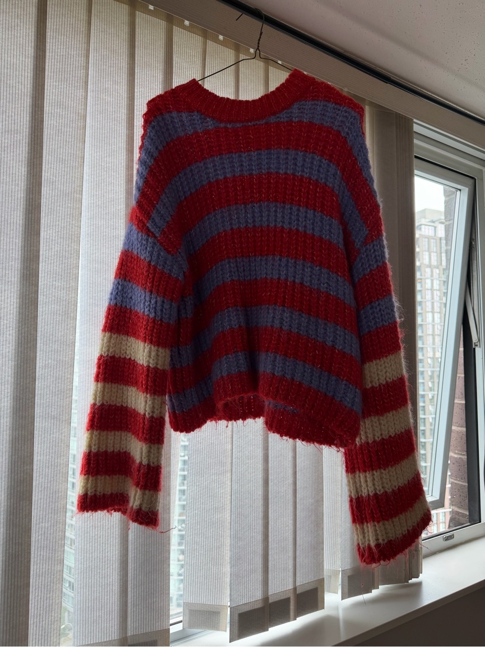 Zara oversized fuzzy cozy sweater with bell sleeves